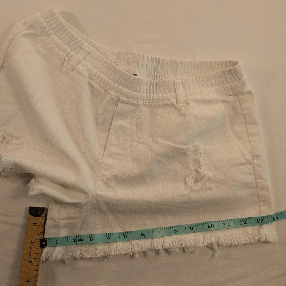 Aerie Womens Shorts Womens Med White Raw Hem Lace Drawstring Summer Lounge NWOT‎